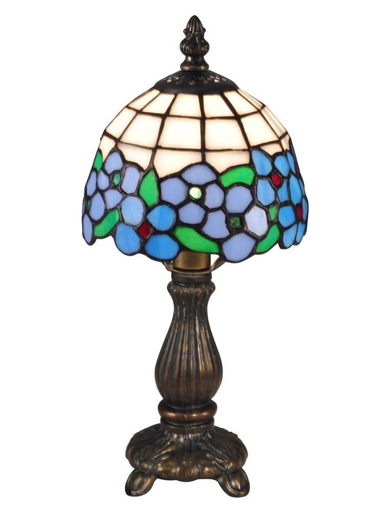 Dale Tiffany Lighting-TA15089-Daisy - One Light Accent Lamp   Antique Brass Finish with Tiffany Glass