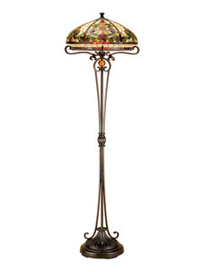 Dale Tiffany Lighting-TF101116-Boehme - Two Light Floor Lamp   Antique Golden Sand Finish with Hand Rolled Art Glass