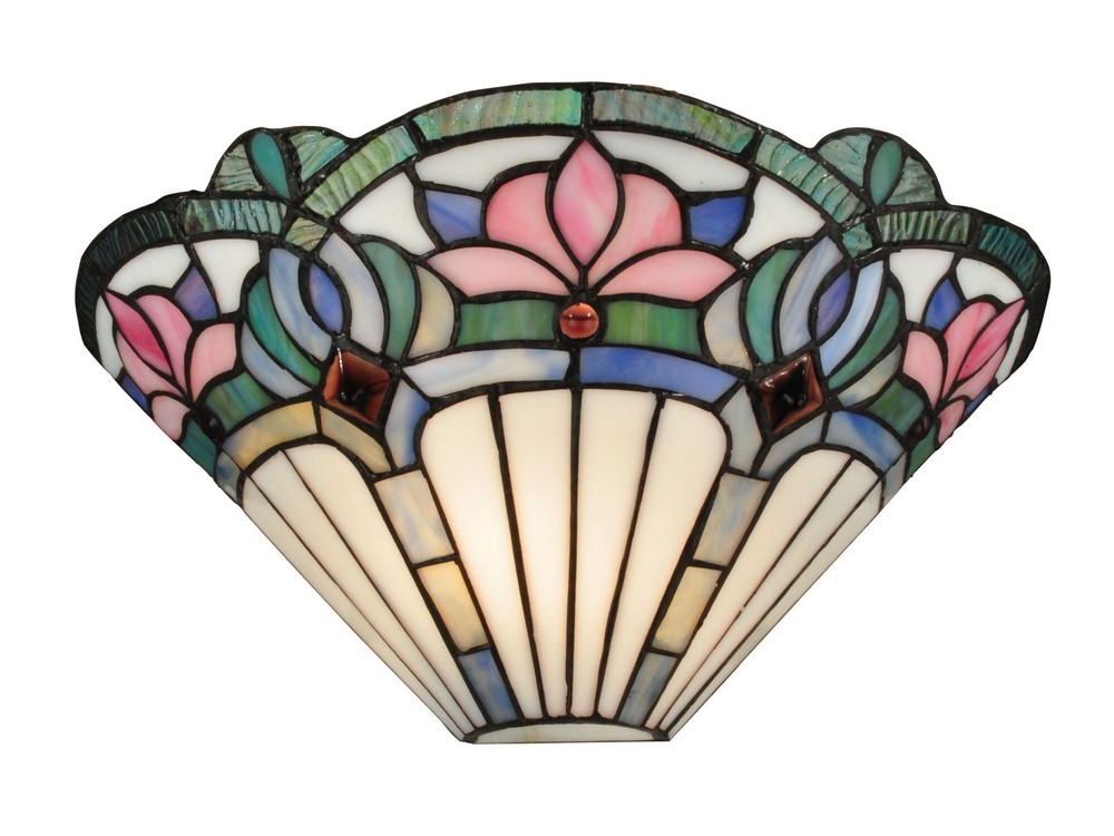 Dale Tiffany Lighting-TW12148-Windham - One Light Wall Sconce   White Finish with Tiffany Glass