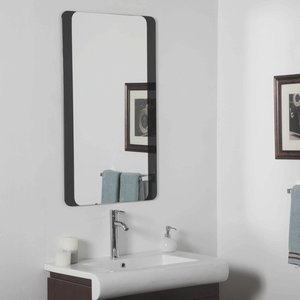 Decor Wonderland-SSM10060B-39.50 Inch Rectangular Large Bathroom Mirror   Black Finish