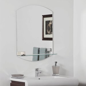 Decor Wonderland-SSM102-Vanessa - 31.50 Inch Modern Bathroom Mirror   Silver Finish