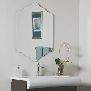 Decor Wonderland-SSM211-Vandam - 31.50 Inch Novelty Frameless Bathroom Mirror   Silver Finish