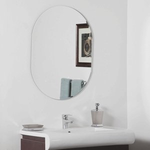 Decor Wonderland-SSM212-Khloe - 31.50 Inch Oval Bathroom Mirror   Silver Finish