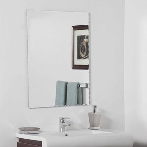 Decor Wonderland-SSM3001-Madeline - 31.50 Inch Rectangular Bathroom Mirror   Silver/Walnut Finish