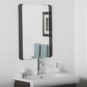 Decor Wonderland-SSM497B-Skel - 31.50 Inch Rectangular Bathroom Wall Mirror   Black Finish