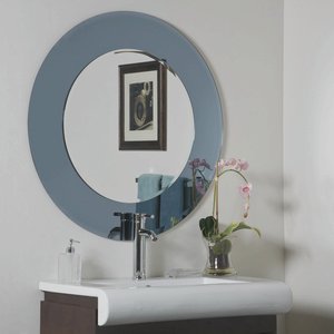 Decor Wonderland-SSM500-Camilla - 35 Inch Round Bathroom Mirror   Silver Finish
