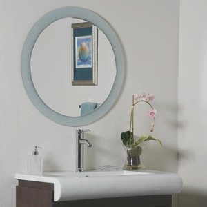 Decor Wonderland-SSM5005-2-Zoe - 27.60 Round Bathroom Mirror   Silver Finish