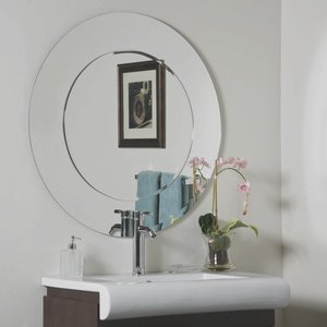 Decor Wonderland-SSM501-Oriana - 35 Inch Round Bathroom Mirror   Silver Finish