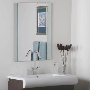 Decor Wonderland-SSM5039-111-Starlight - 31.50 Inch Rectangular Frameless Wall Mirror   Silver Finish