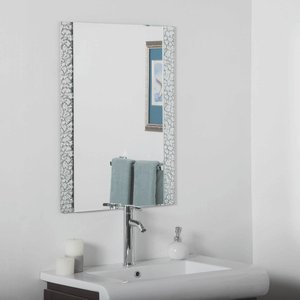 Decor Wonderland-SSM5039S-31.50 Inch Rectangular Vanity Bathroom Mirror   Silver Finish