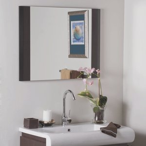 Decor Wonderland-SSM83-Expresso - 23.60 Inch Rectangular Wall Mirror   Capaccino Finish