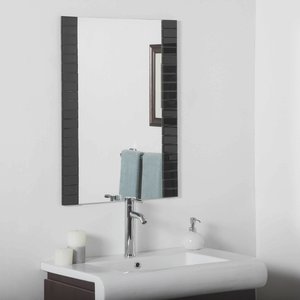 Decor Wonderland-SSM84B-31.5 Inch Rectangular Bathroom Mirror   Black Finish