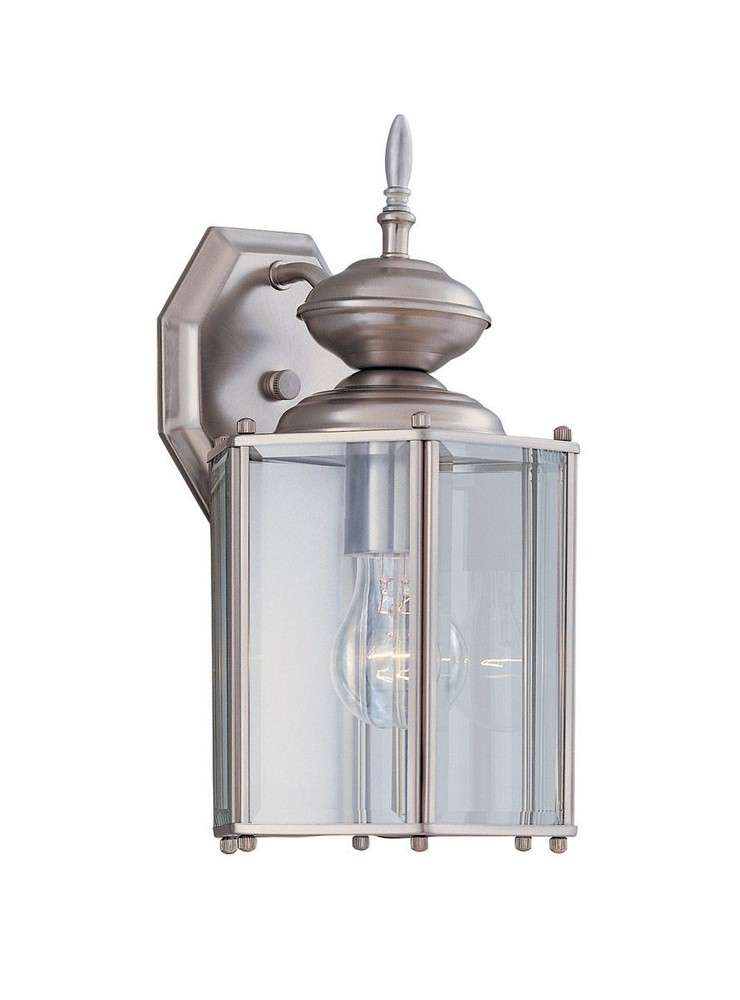 Designers Fountain-1101-PW-One Light Outdoor Wall Lantern   Pewter Finish with Clear Beveled Glass