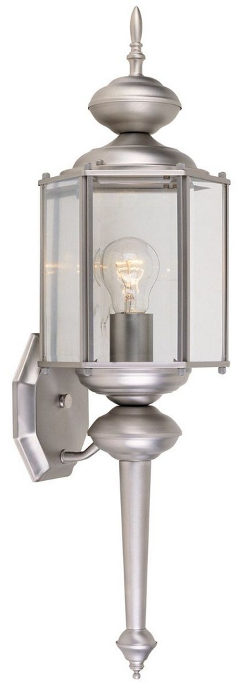 Designers Fountain-1103-PW-One Light Outdoor Wall Lantern   Pewter Finish with Clear Beveled Glass