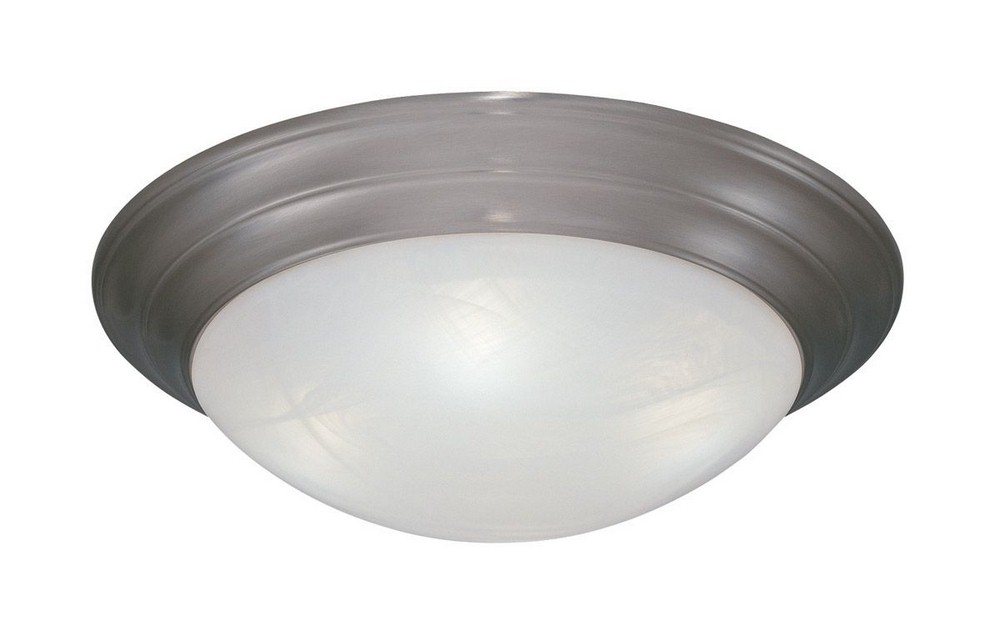 Designers Fountain-1245L-PW-3 Light Flush Mount With Alabaster Glass Shade Pewter  Pewter