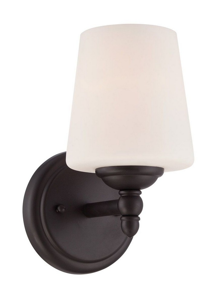 Designers Fountain-15006-1B-34-Darcy - One Light Wall Sconce Oil Rubbed Bronze  Brushed Nickel Finish with Opal Glass