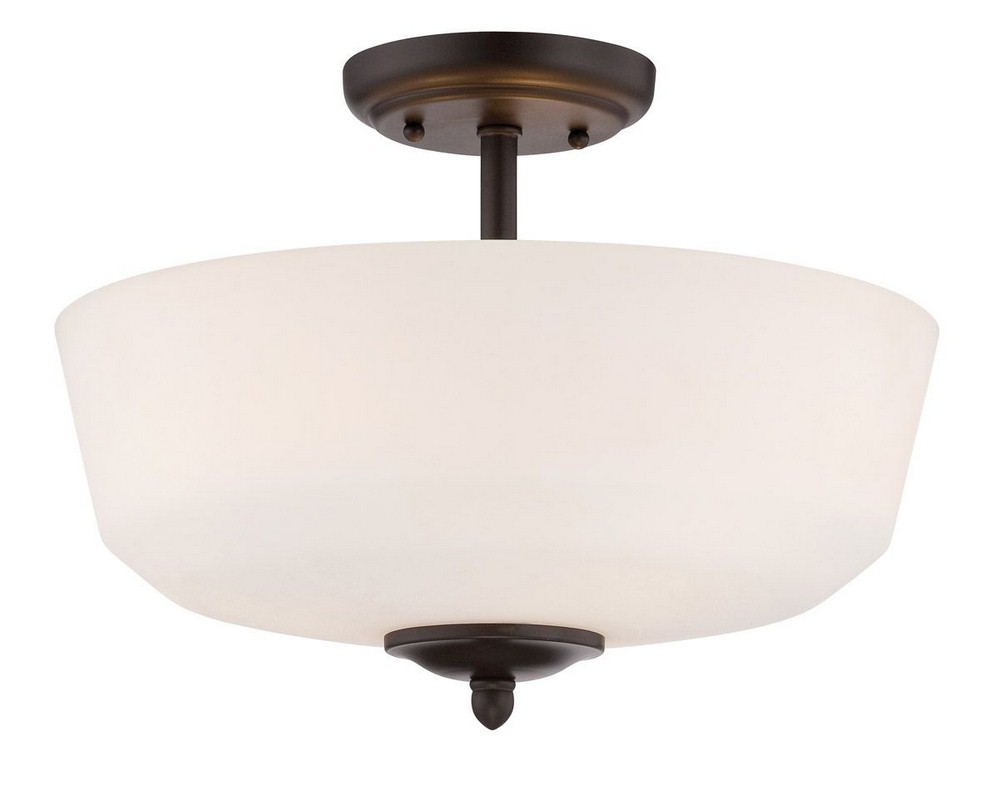 Designers Fountain-15006-SF-34-Darcy - Three Light Semi-Flush Mount Oil Rubbed Bronze  Brushed Nickel Finish with Opal Glass