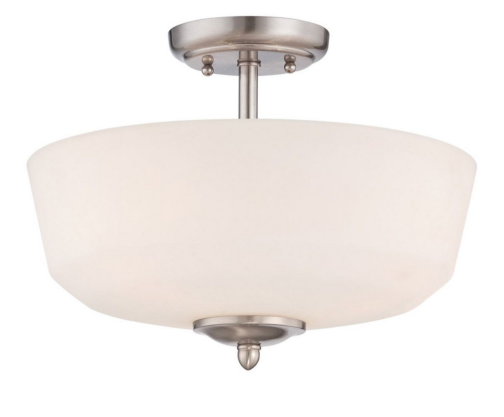 Designers Fountain-15006-SF-35-Darcy - Three Light Semi-Flush Mount Brushed Nickel  Brushed Nickel Finish with Opal Glass