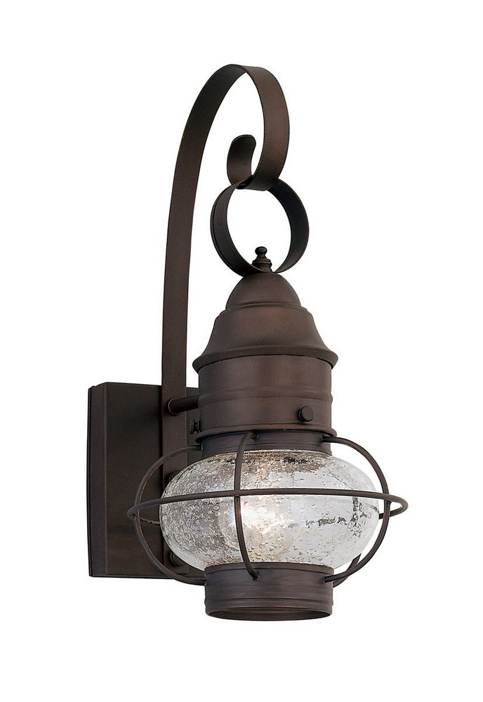 Designers Fountain-1751-RT-Nantucket - One Light Outdoor Onion Wall Lantern   Rustique Finish with Seedy Glass