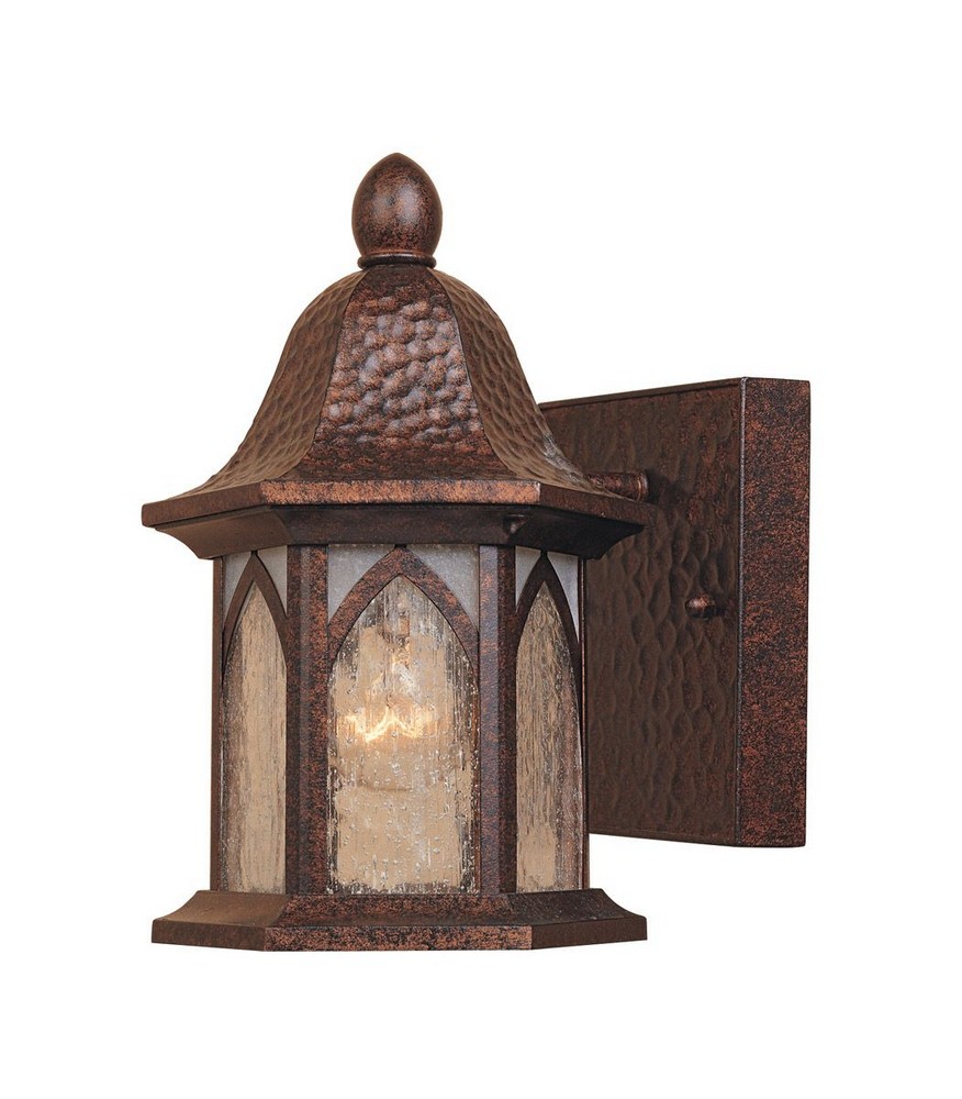 Designers Fountain-20601-BAC-Berkshire - One Light Outdoor Wall Lantern Burnished Antique Copper Finish with Clear and Frosted Seedy Glass