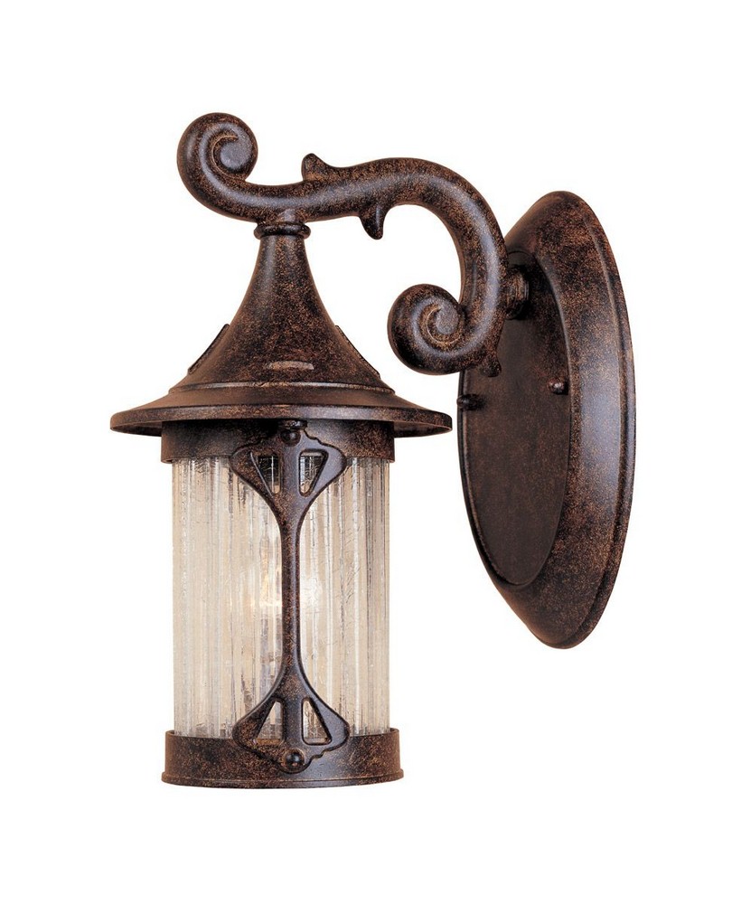 Designers Fountain-20901-CHN-Canyon Lake - One Light Outdoor Wall Lantern   Chestnut Finish with Aged Crackle Optic Glass