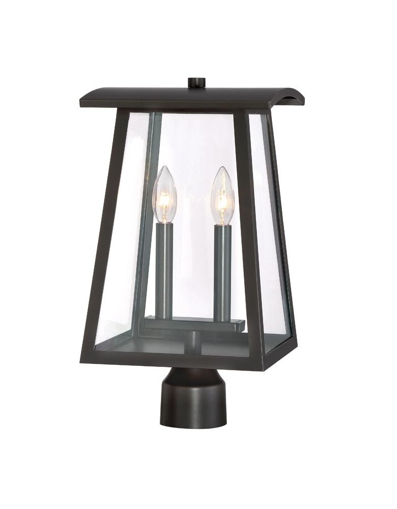 Designers Fountain-22636-BNB-Calderwood - Two Light Outdoor Post Lantern   Burnished Bronze Finish with Clear Glass