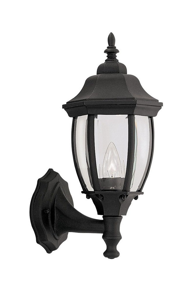 Designers Fountain-2420-BK-Triverton - One Light Outdoor Wall Lantern   Black Finish with Clear Beveled Glass