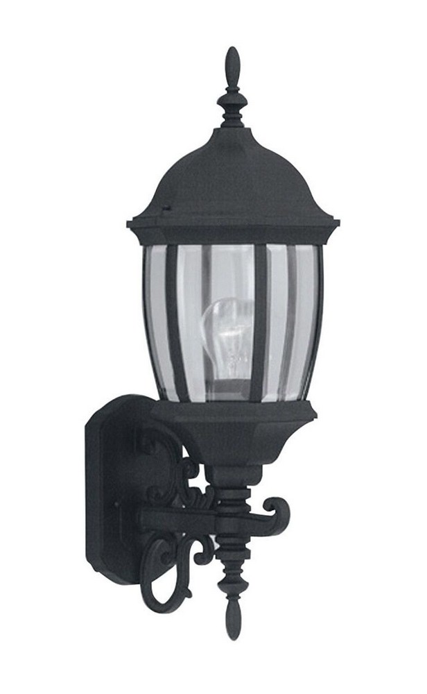 Designers Fountain-2422-BK-Triverton - One Light Outdoor Wall Lantern   Black Finish with Clear Beveled Glass