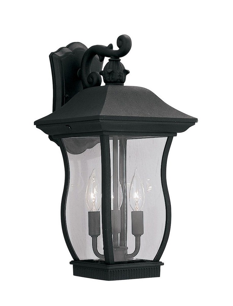 Designers Fountain-2722-BK-Chelsea - Three Light Outdoor Wall Lantern   Black Finish with Clear Beveled Glass