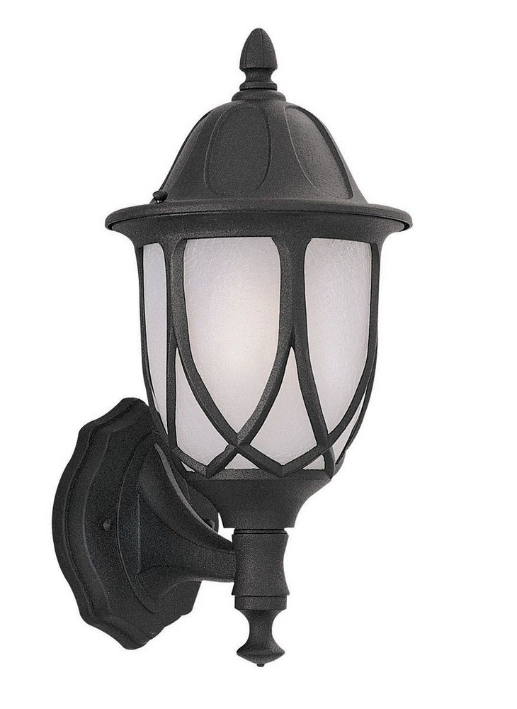 Designers Fountain-2867-BK-Capella - One Light Outdoor Wall Lantern Black  Autumn Gold - Satin Crackled