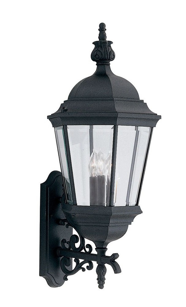 Designers Fountain-2952-BK-Abbington - Three Light Outdoor Wall Lantern   Black Finish with Clear Glass