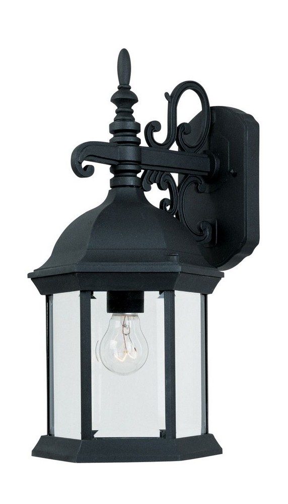 Designers Fountain-2971-BK-Devonshire - One Light Outdoor Wall Lantern   Black Finish with Clear Glass