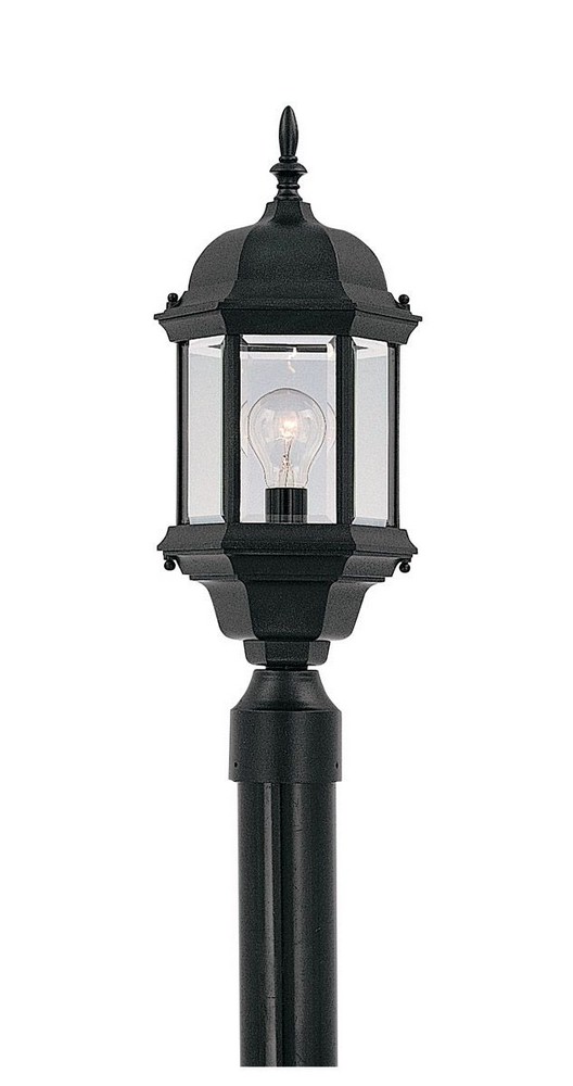 Designers Fountain-2976-BK-Devonshire - One Light Outdoor Post Lantern   Black Finish with Clear Glass