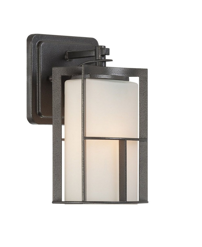 Designers Fountain-31811-CHA-Braxton - One Light Wall Mount   Charcoal Finish with Frosted/Painted White Glass