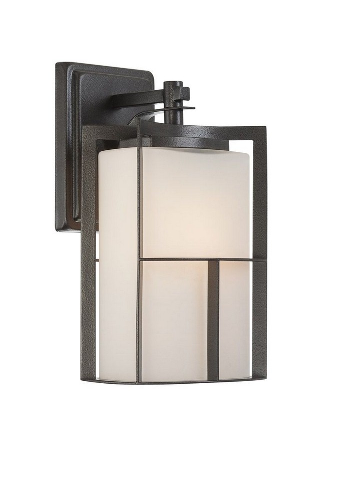 Designers Fountain-31821-CHA-Braxton - One Light Wall Mount   Charcoal Finish with Frosted/Painted White Glass