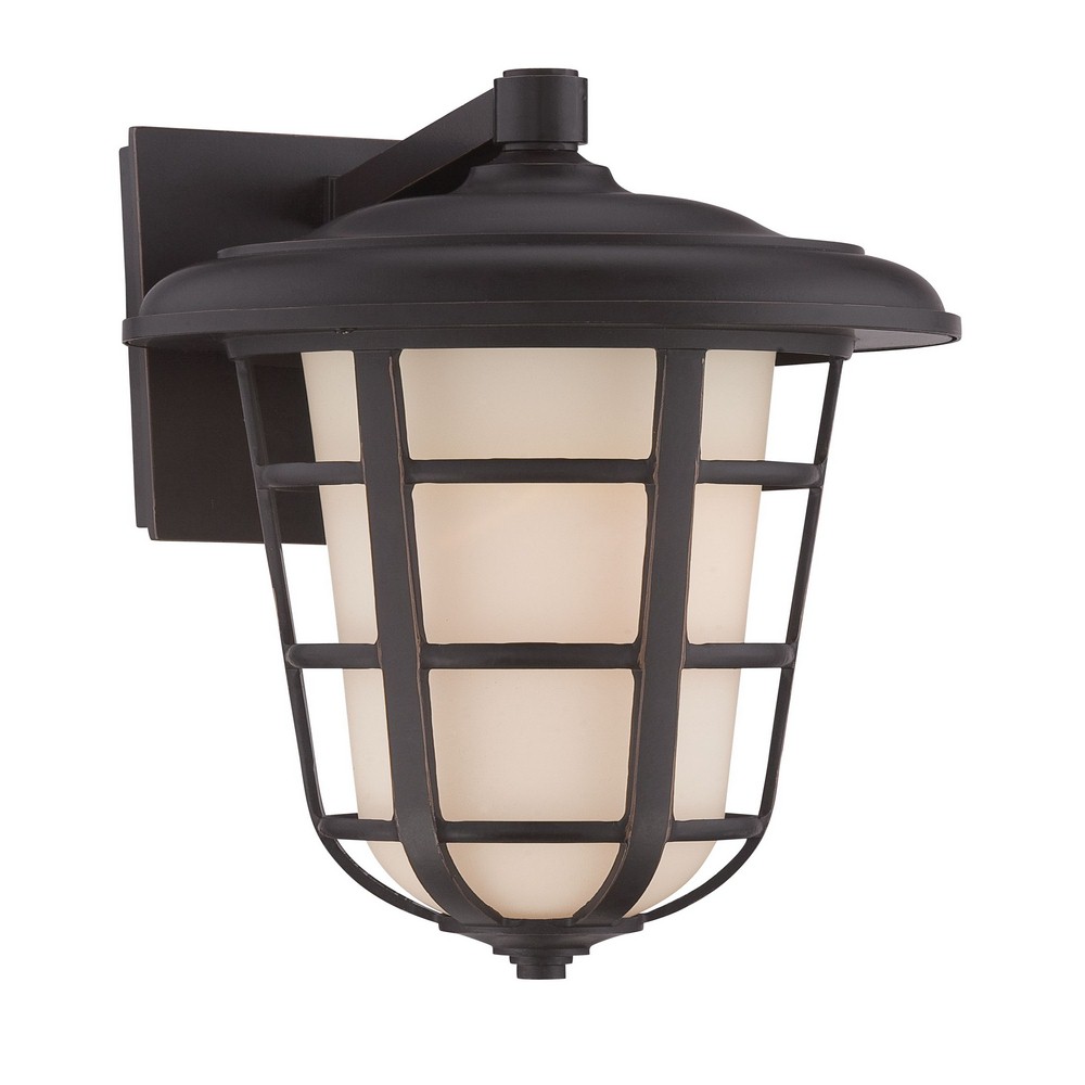 Designers Fountain-33241-ABP-Triton - 16.5 Inch One Light Outdoor Wall Lantern   Aged Bronze Patina Finish with White Opal Glass