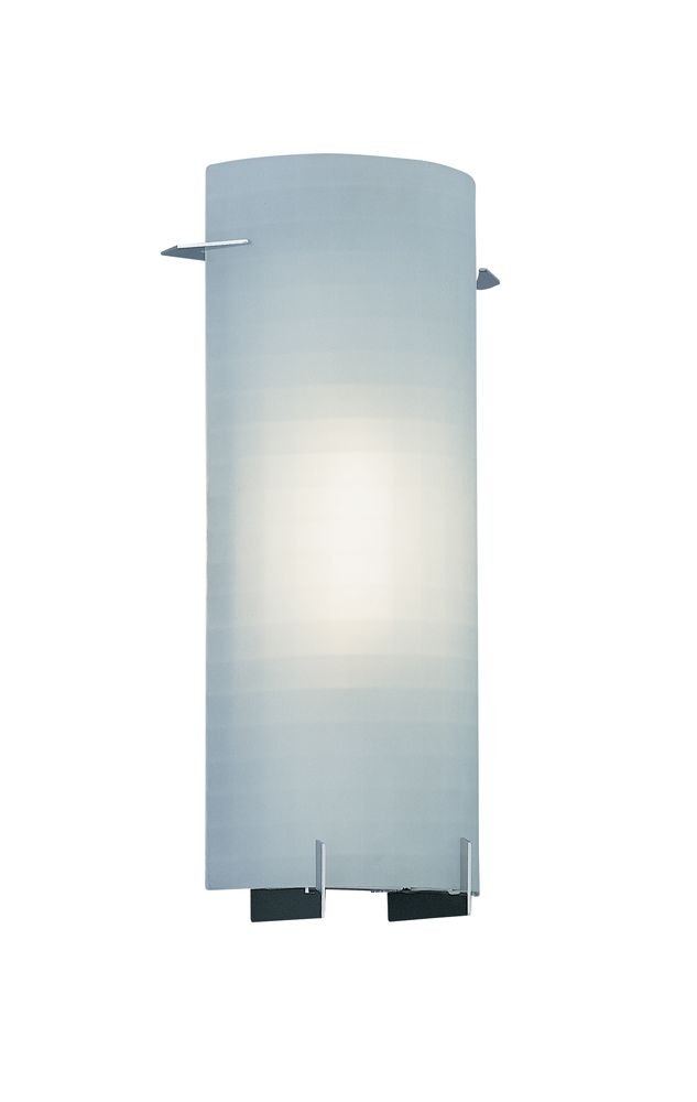 Designers Fountain-6041-CH-1 Light Sconce With Etched Glass   Chrome - Etched Glass