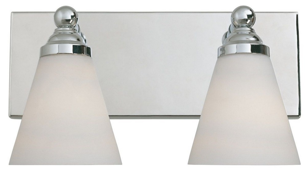 Designers Fountain-6492-CH-Hudson - Two Light Bath Bar   Chrome Finish with White Opal Glass