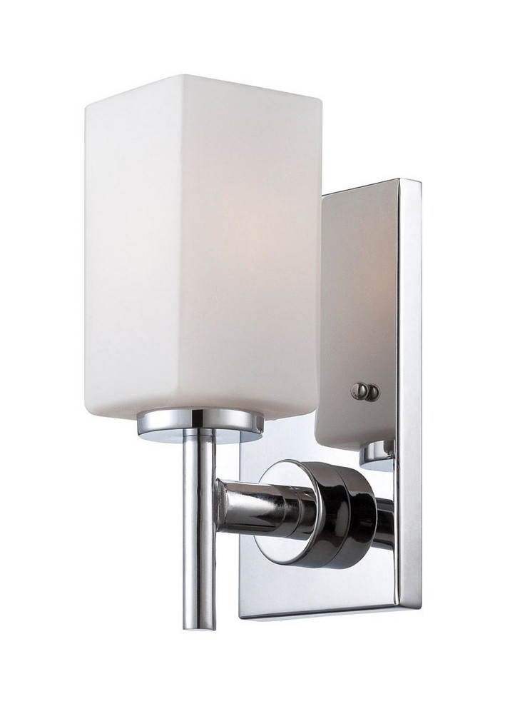 Designers Fountain-6731-CH-Wall Sconce Chrome  Chrome Finish with Frosted White Inside Shade