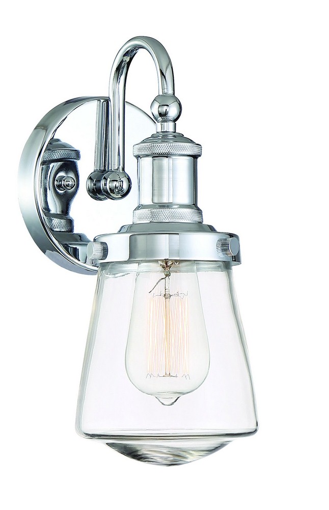 Designers Fountain-69501-CH-Taylor - One Light Wall Sconce   Chrome Finish with Clear Glass