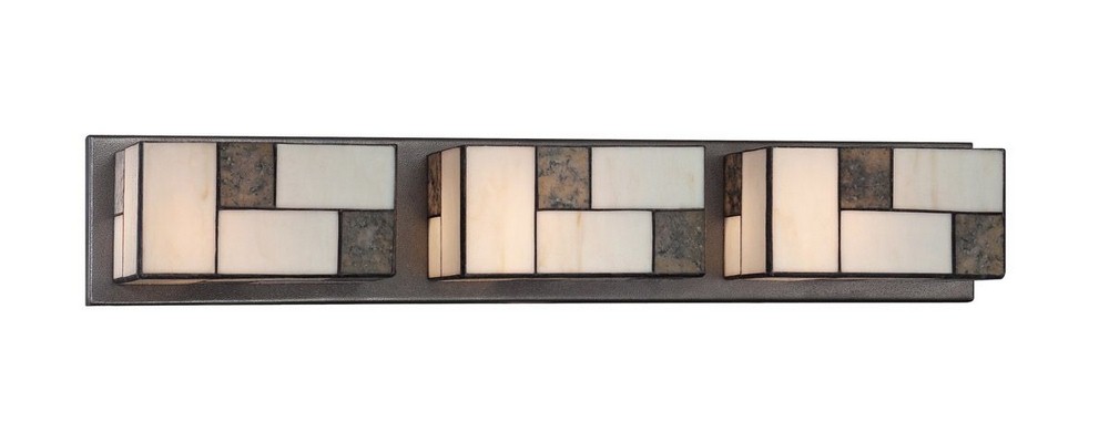 Designers Fountain-84103-CHA-Bradley - Three Light Bath Fixture   Charcoal Finish with Art Glass