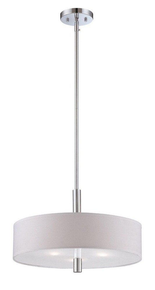 Designers Fountain-84531-CH-Cordova - Three Light Pendant   Chrome Finish with White Opal Glass