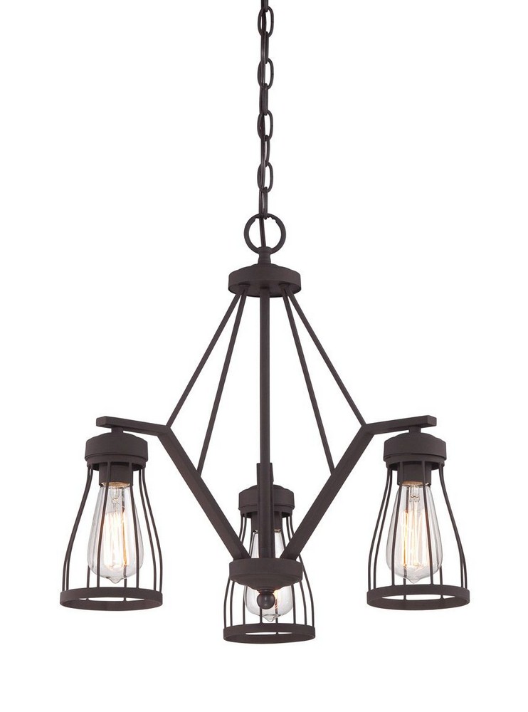 Designers Fountain-86883-BZ-Brooklyn - Three Light Chandelier   Bronze Finish