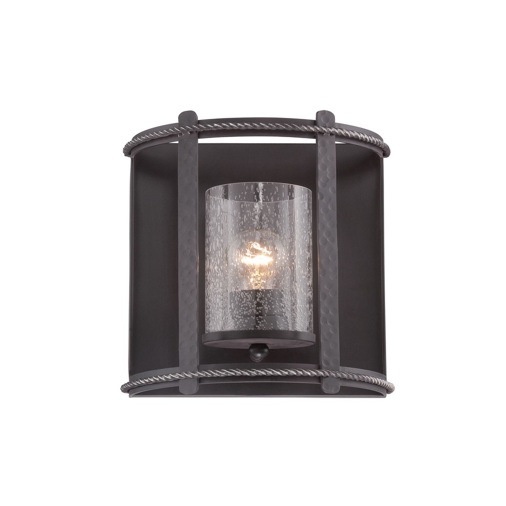 Designers Fountain-87501-APW-Palencia - One Light Wall Sconce   Artisan Pardo Wash Finish with Clear Seedy Glass