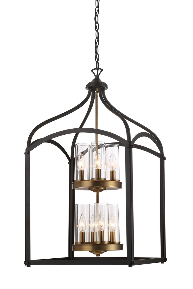 Designers Fountain-87658-ORB-Avondale - Eight Light 2-Tier Foyer   Oil Rubbed Bronze Finish with Clear Glass