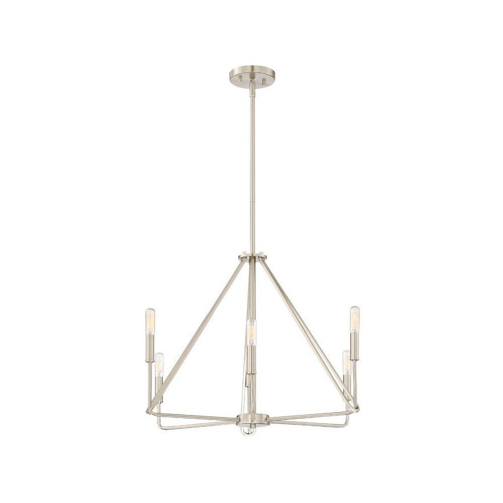 Designers Fountain-88486-SP-Uptown - Six Light Chandelier   Satin Platinum Finish