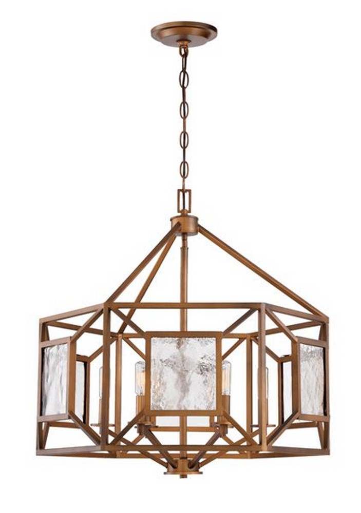 Designers Fountain-89486-GB-Athina - Six Light Chandelier   Gilded Bronze Finish with Clear Artisan Glass