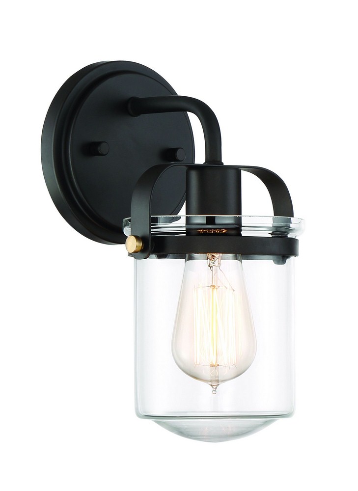 Designers Fountain-90601-ORB-Jaxon - One Light Wall Sconce   Oil Rubbed Bronze Finish with Clear Glass