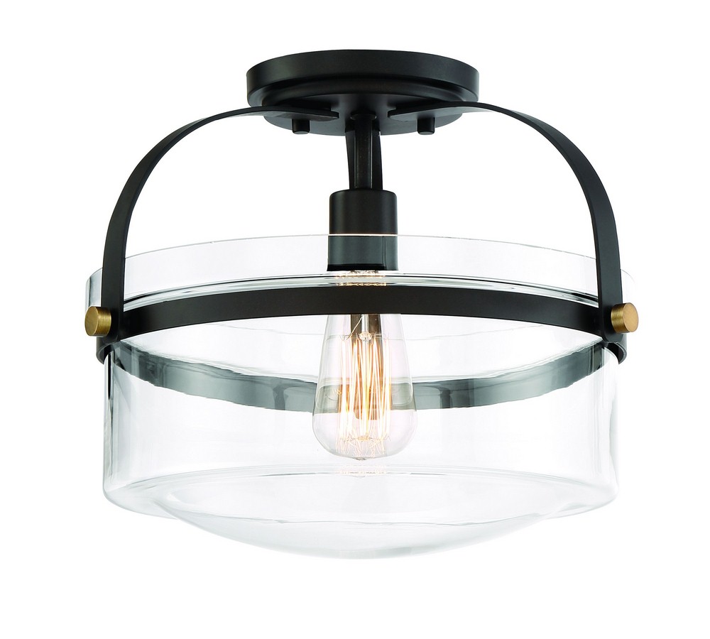 Designers Fountain-90611-ORB-Jaxon - One Light Semi-Flush Mount   Oil Rubbed Bronze Finish with Clear Glass