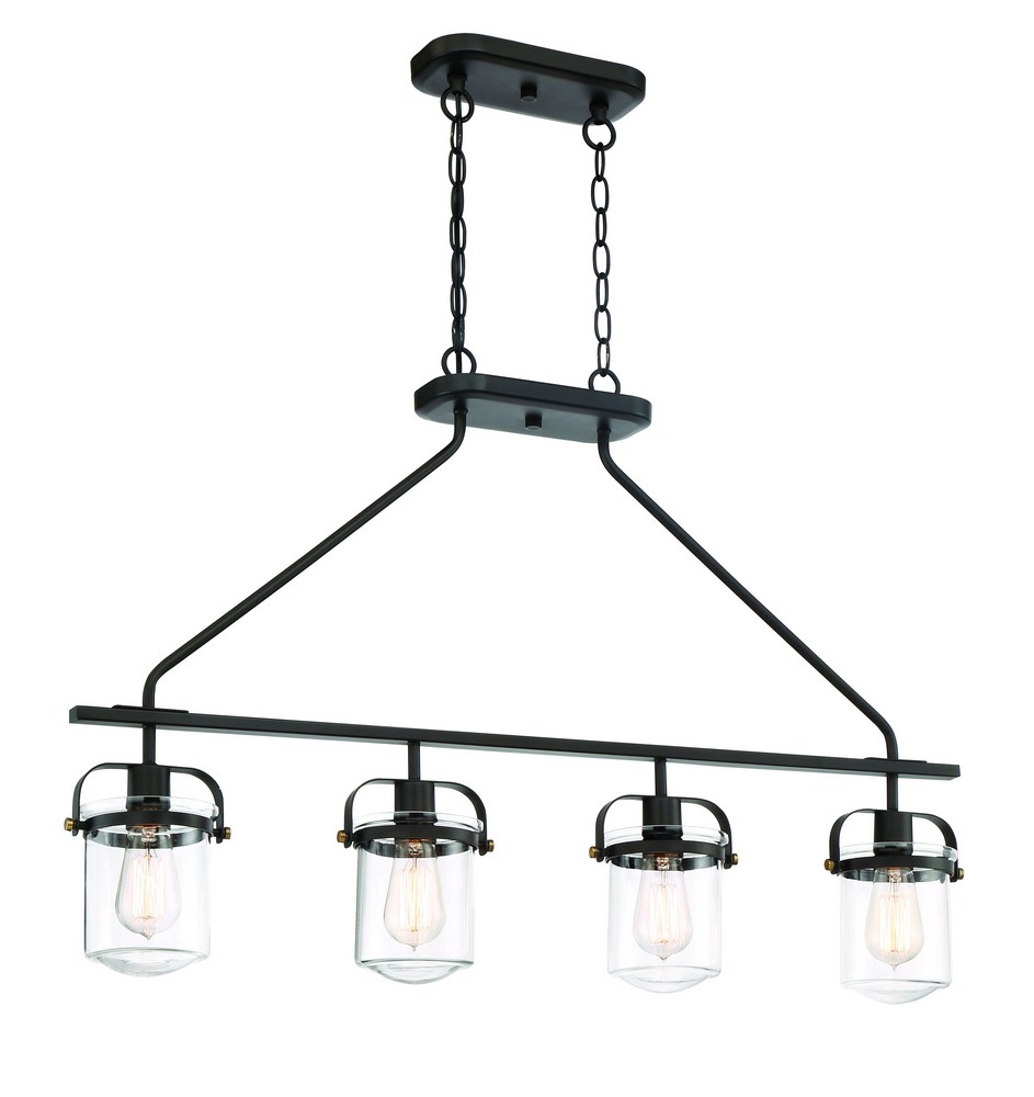 Designers Fountain-90638-ORB-Jaxon - Four Light Linear Chandelier   Oil Rubbed Bronze Finish with Clear Glass